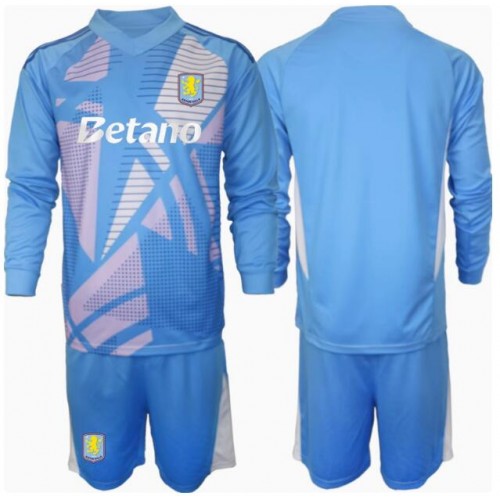 Fotballdrakt Barn Aston Villa Keeper Tredjedraktsett 2024-25 Langermet (+ Korte bukser)